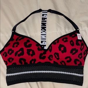 Pink Padded XS Red Racerback sports bra NWT